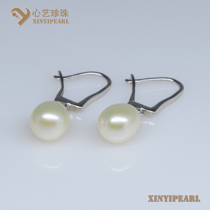 (9-10mm白色)珍珠耳钉XY13074|心艺珍珠饰品网-珍珠图片